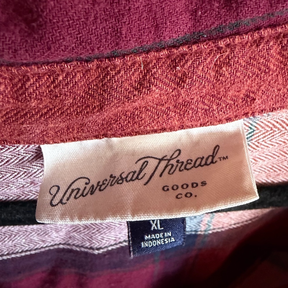 NOT FOR SALE 
Universal Thread Plaid Popover Shirt XL | Red Purple Orange White - Picture 3 of 3
